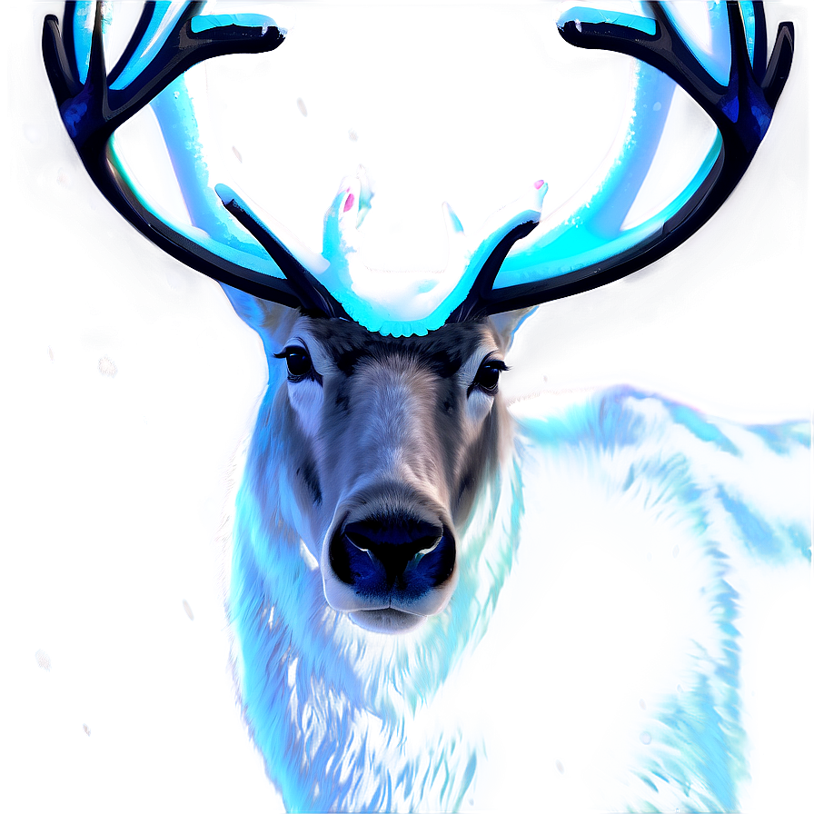 Snowy Caribou Portrait Png Lgu