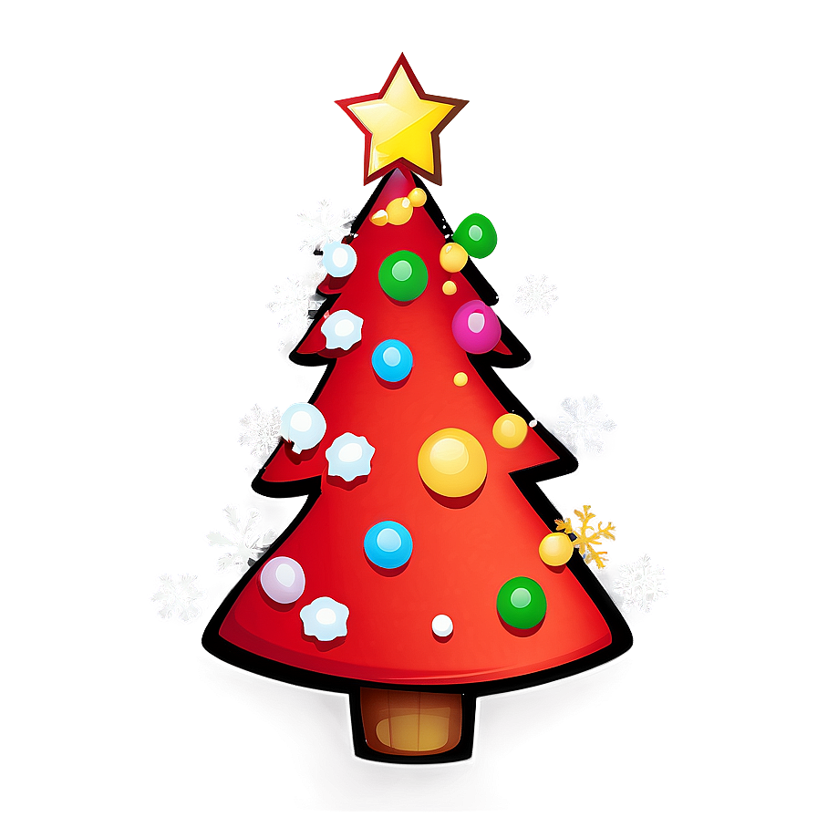 Snowy Cartoon Christmas Tree Png Wob