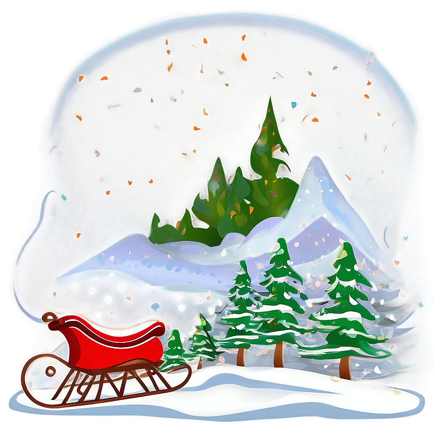 Snowy Christmas Sleigh Scene Png 06292024