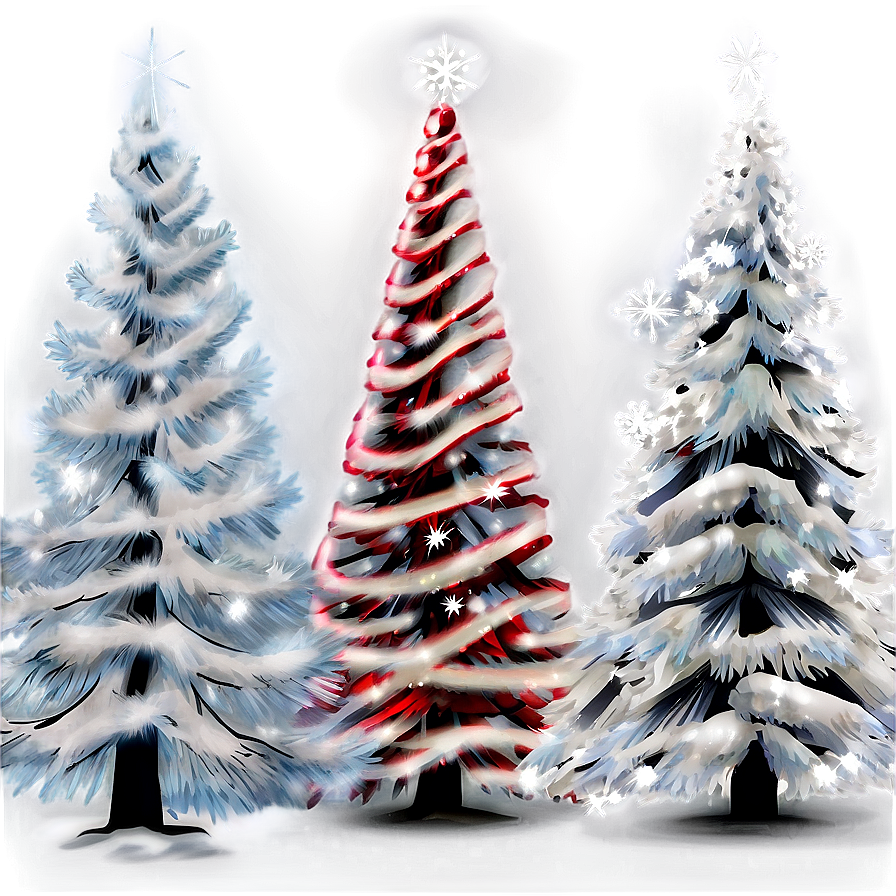 Snowy Christmas Tree Design Png 06132024