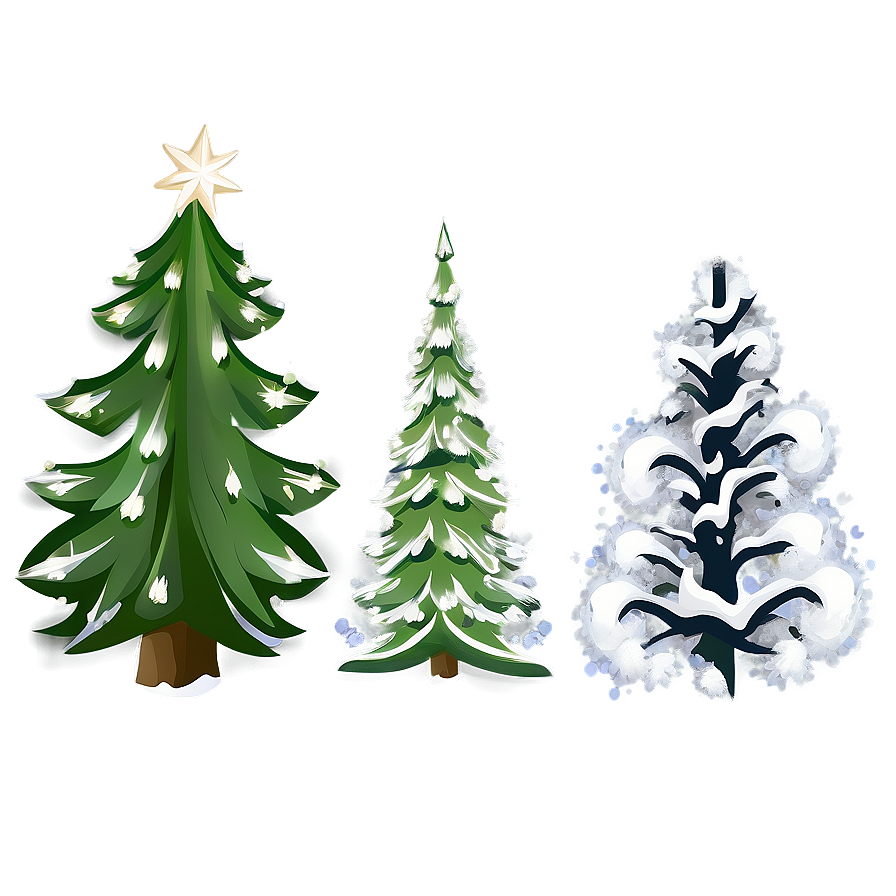 Snowy Christmas Trees Png Tbo25