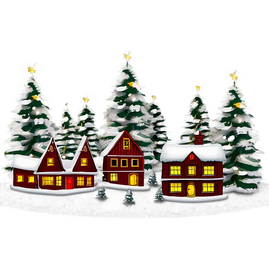 Snowy Christmas Village Png Btm87