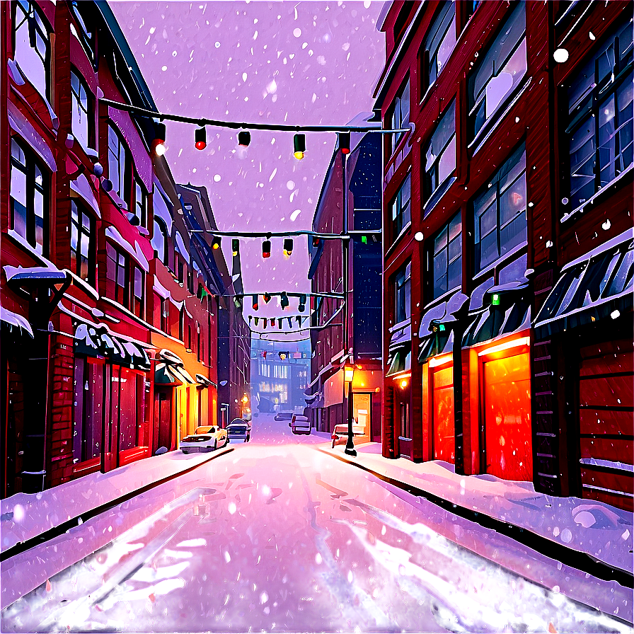 Snowy City Street Winter Png Xiu70