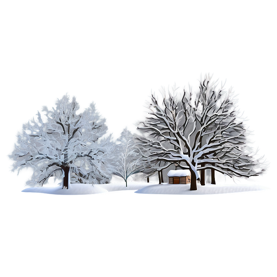 Snowy Country Trees Png Cef96