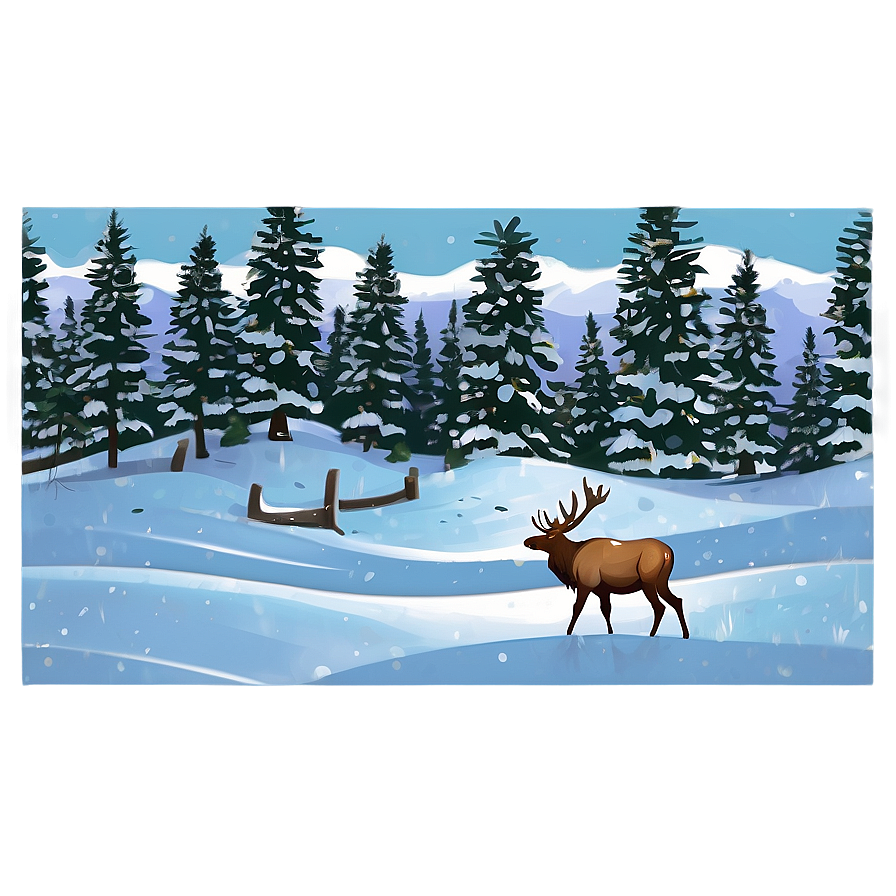 Snowy Elk Scene Png 88