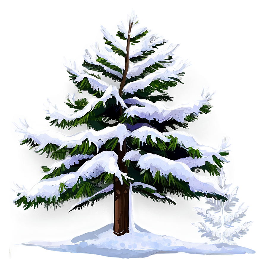 Snowy Evergreen Tree Png Ylb