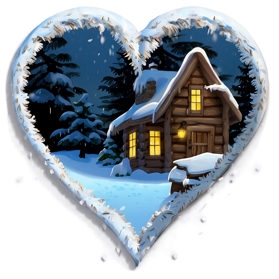 Snowy Heart Scene Png Tky78