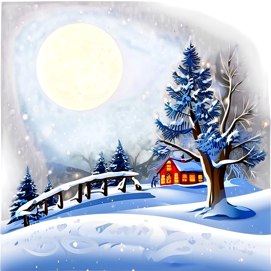 Snowy Merry Christmas Scene Png Lsv