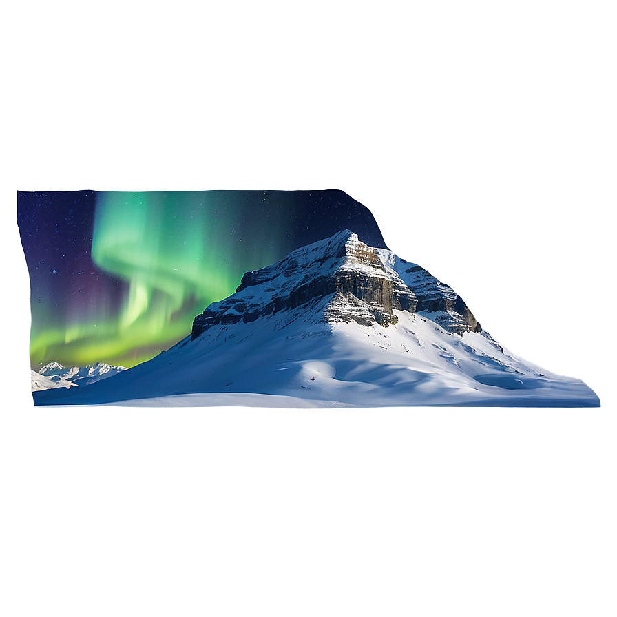 Snowy Mountain And Northern Lights Png 78