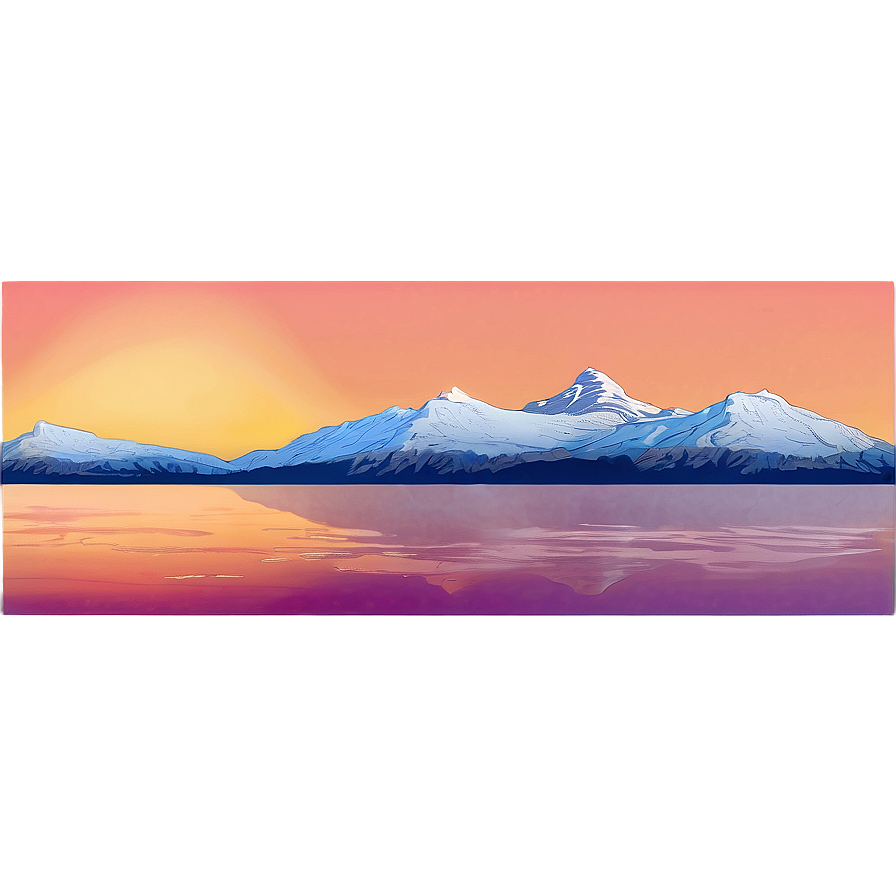 Snowy Mountain And Sunrise Glow Png 06252024