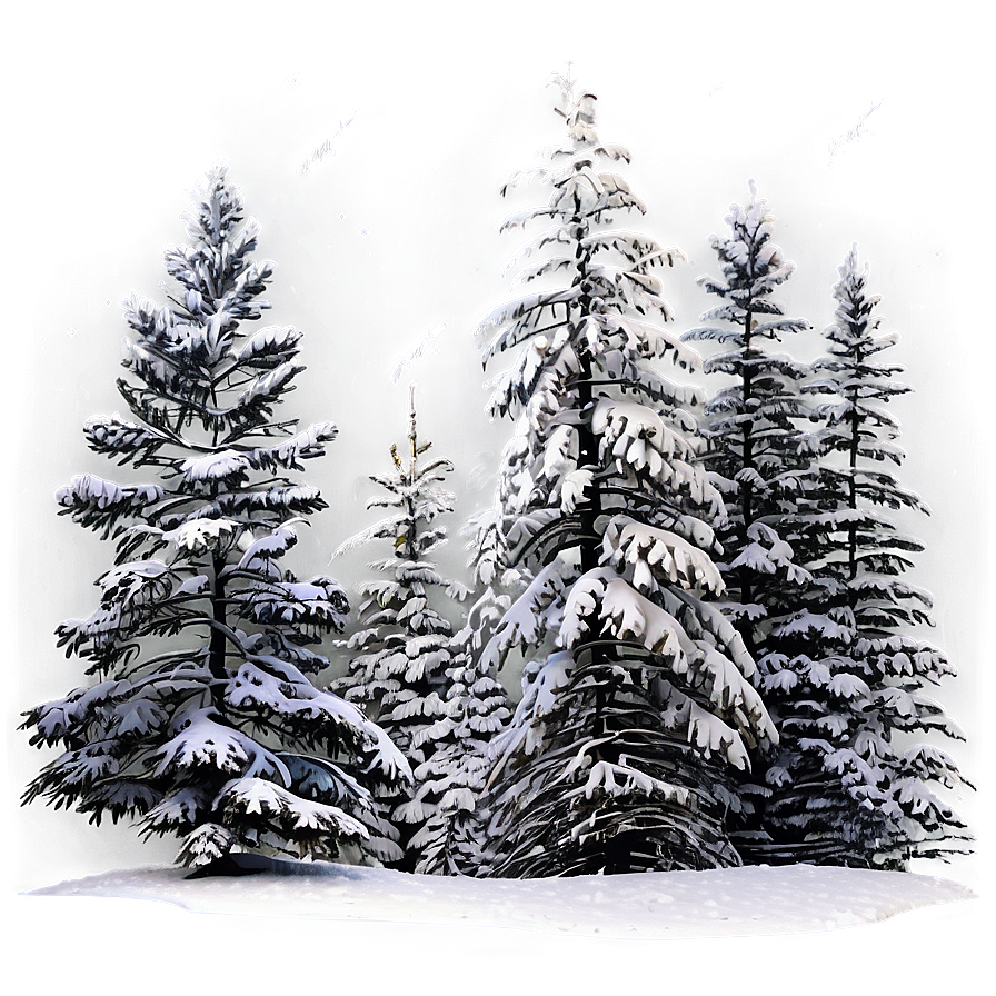 Snowy Mountain Forest Edge Png Xlg63