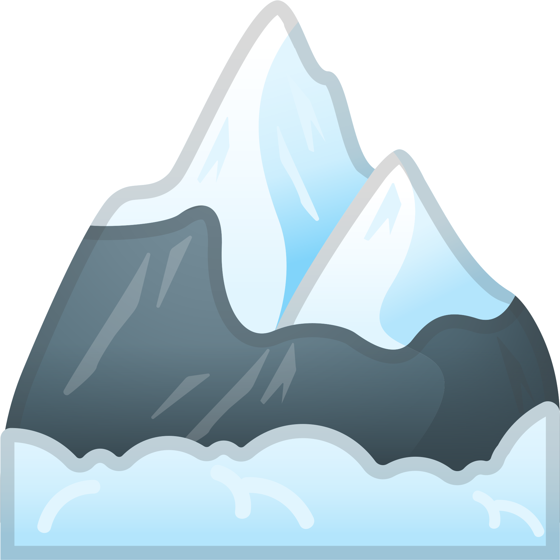 Snowy Mountain Peaks Vector Illustration