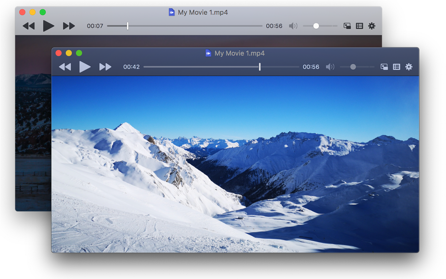 Snowy Mountain Peaks Video Player