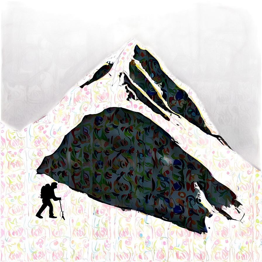 Snowy Mountain With Hikers Png Qky7