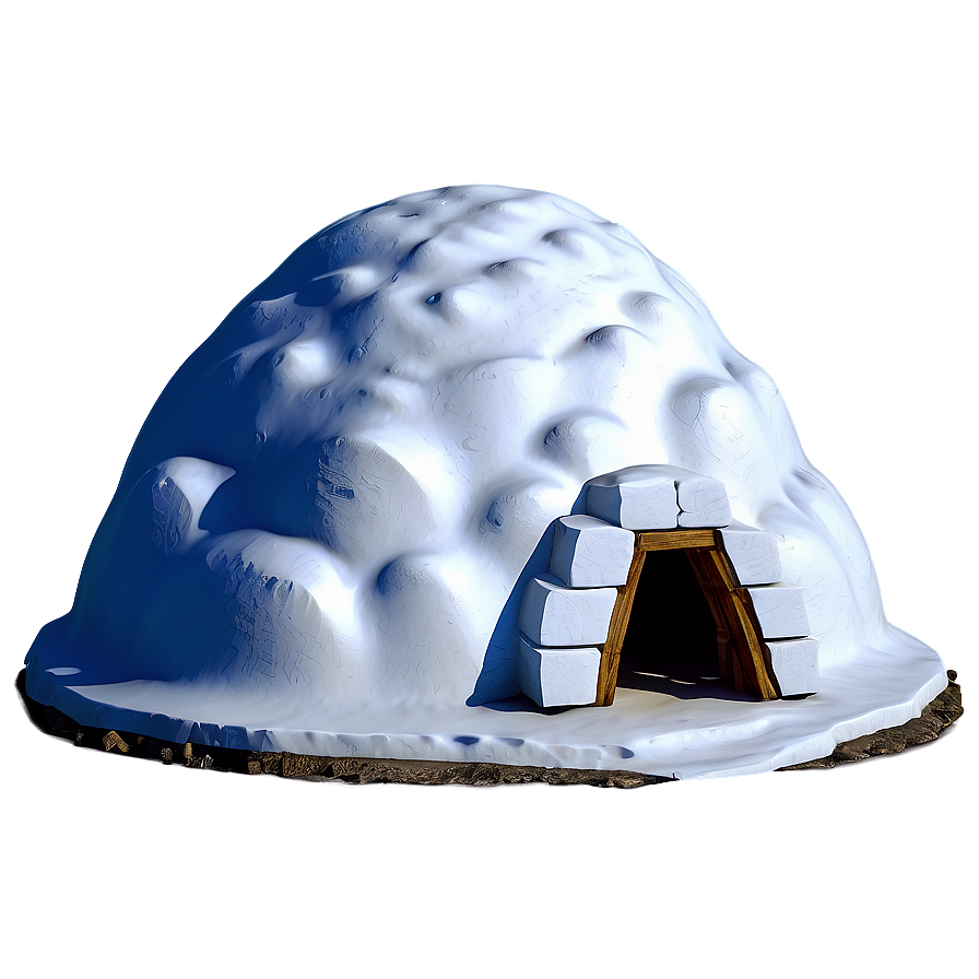 Snowy Mountain With Igloo Png Baf