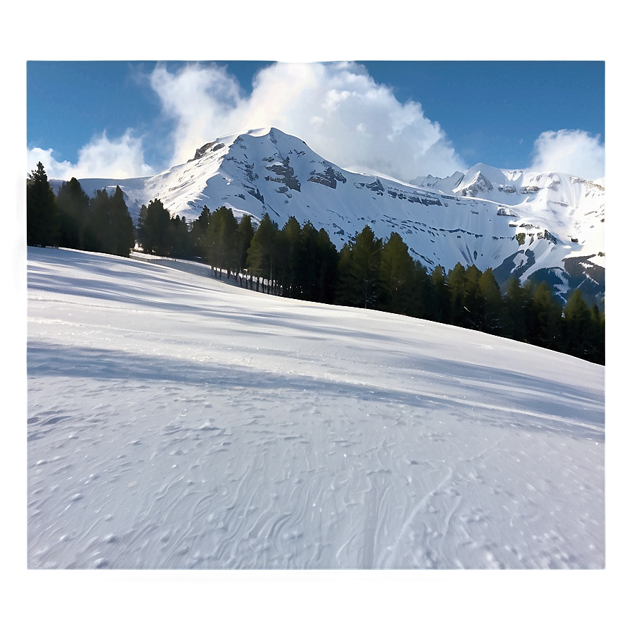 Snowy Mountain With Ski Slopes Png 06252024