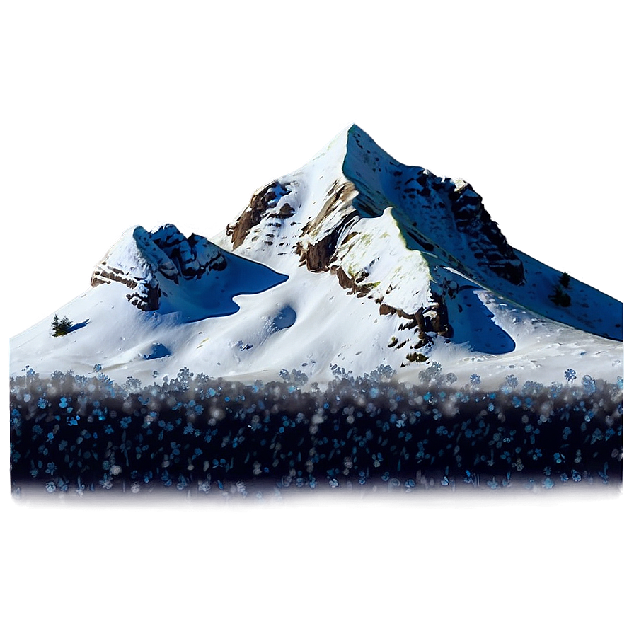 Snowy Mountain With Snowflakes Png 06252024