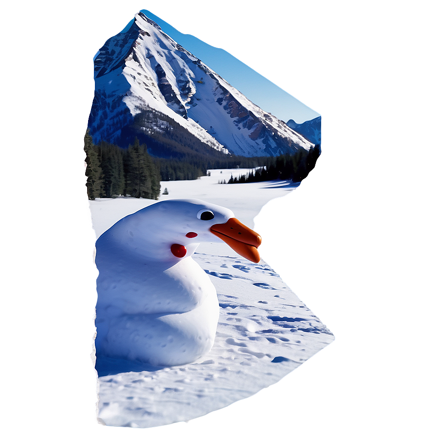 Snowy Mountain With Snowman Png 06252024