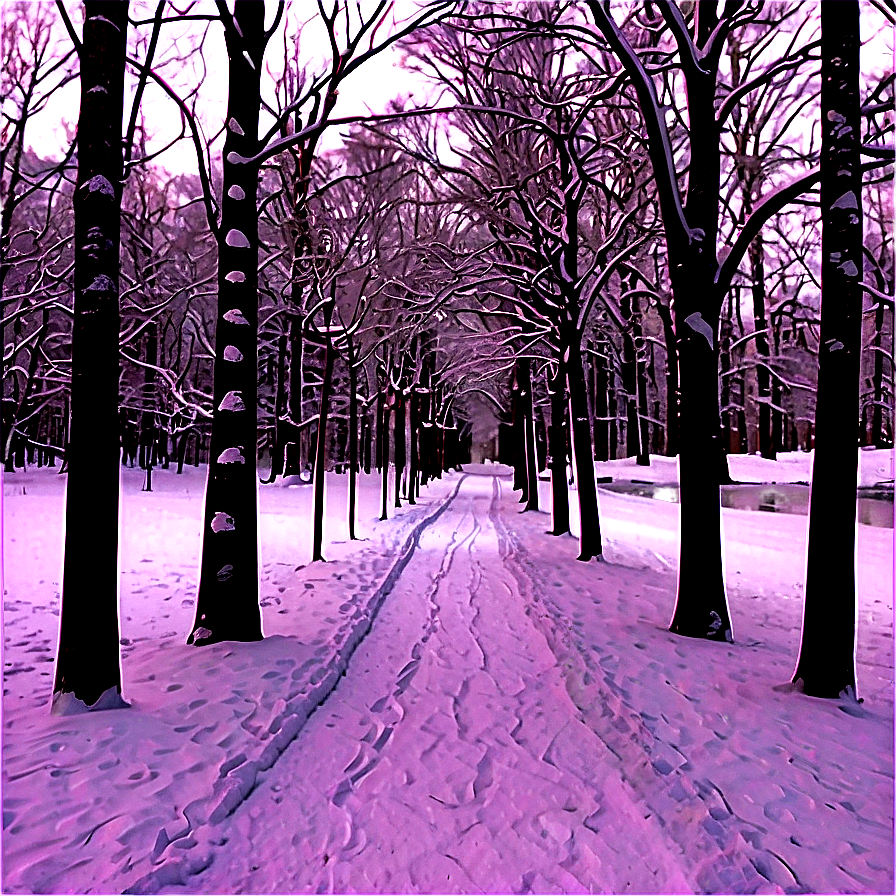 Snowy Path Through Winter Trees Png Sou48