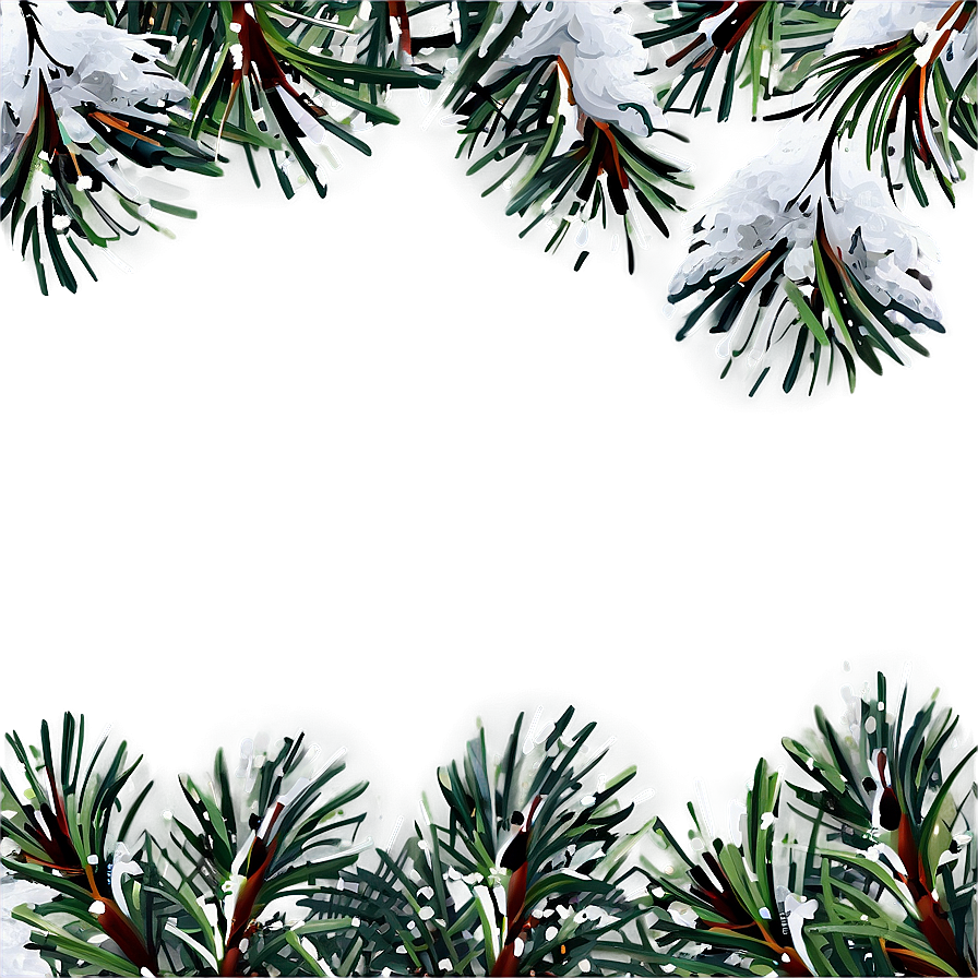 Snowy Pine Border Png 72