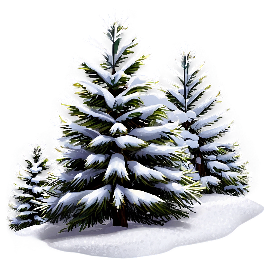 Snowy Pine Trees Forest Png 31