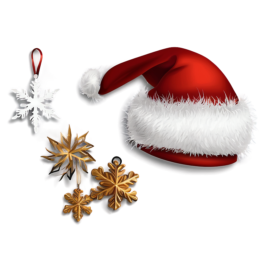 Snowy Santa Hat Decoration Png 04302024