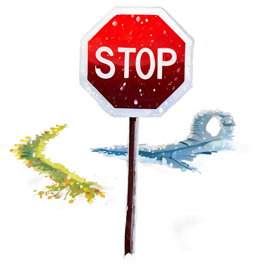 Snowy Stop Sign Png Ivl