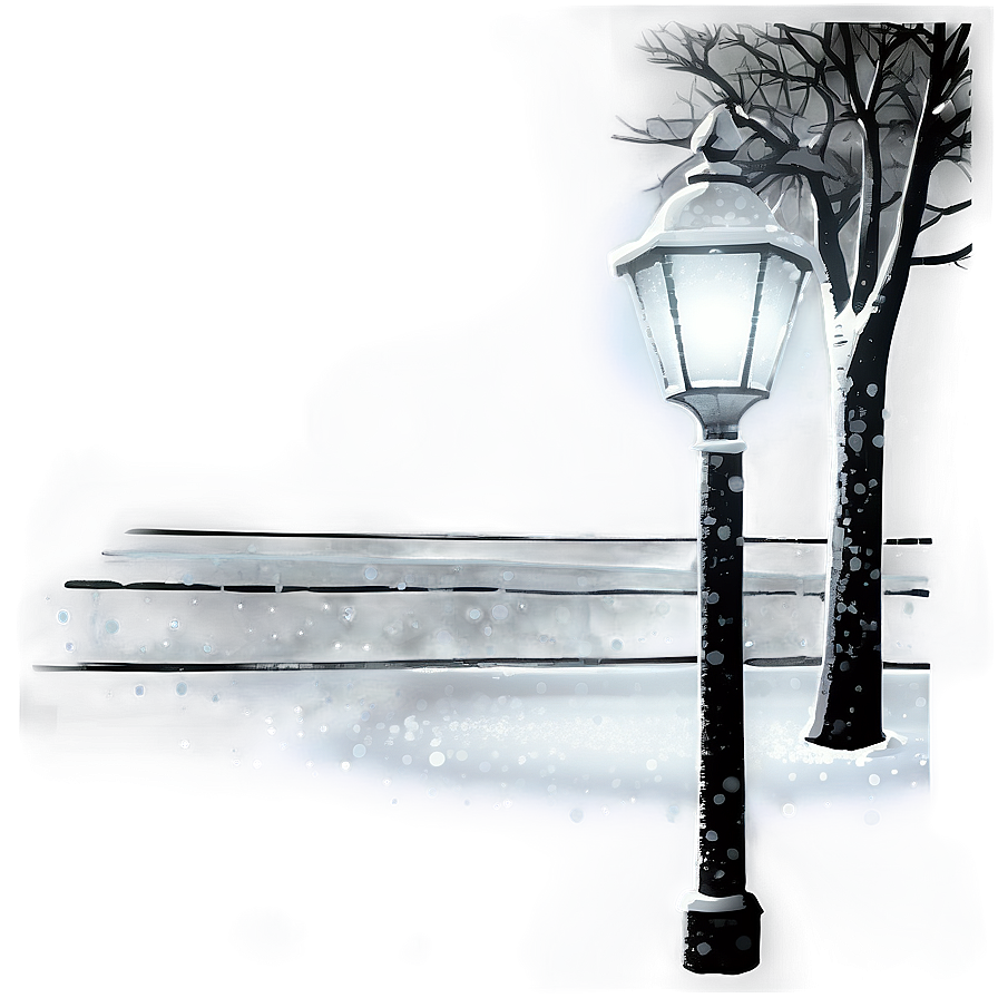 Snowy Streetlamp Transparent Png Qan29