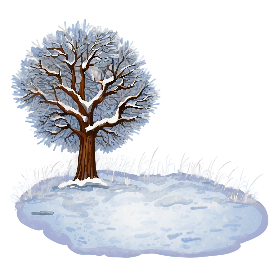 Snowy Tree At Dusk Png Xrl