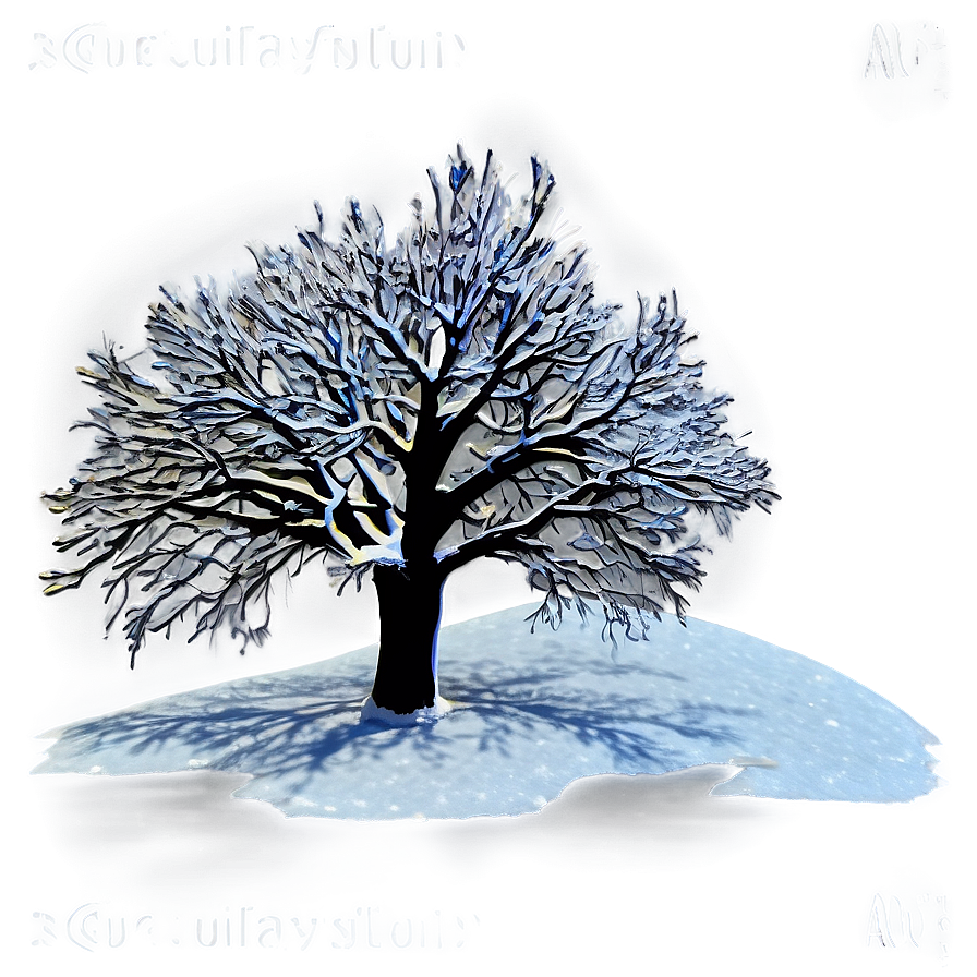 Snowy Tree In Field Png Dtj
