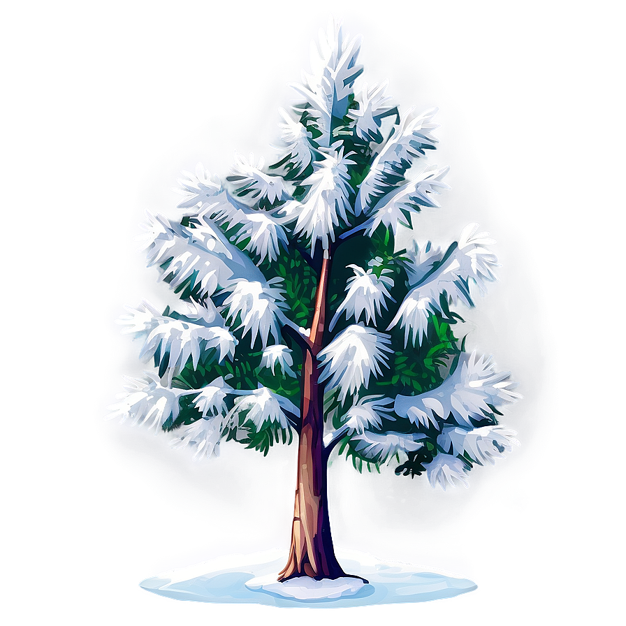 Snowy Tree In Forest Png Gqi