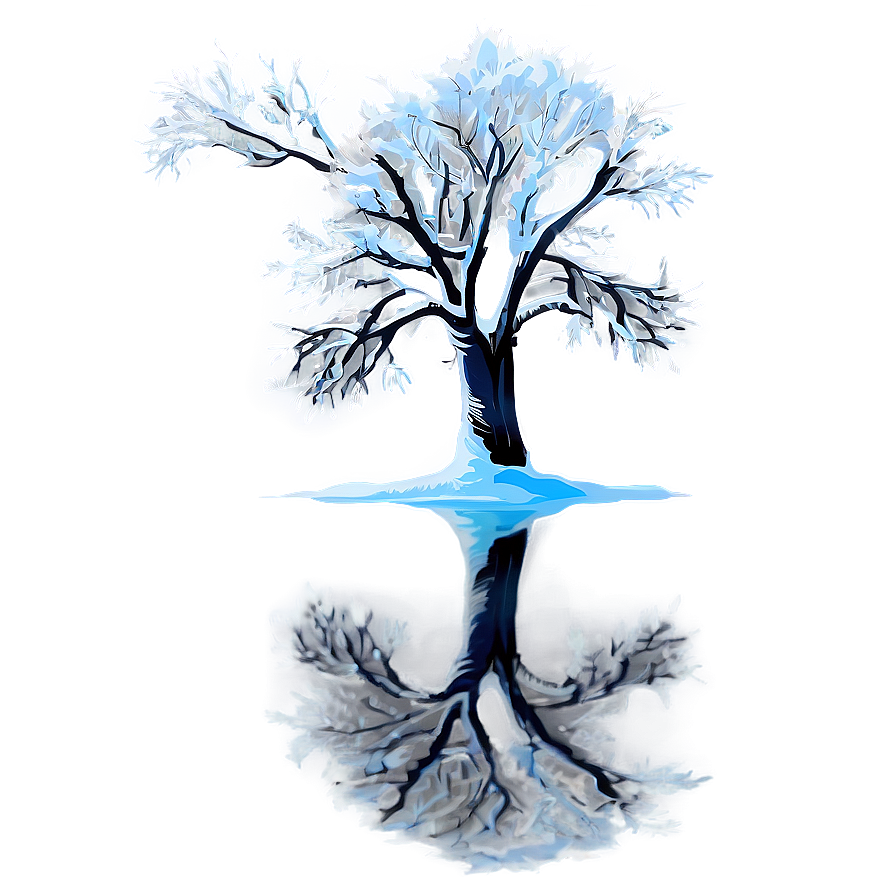 Snowy Tree Reflection Png 46