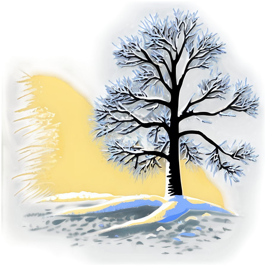 Snowy Tree Silhouette Png Mmb