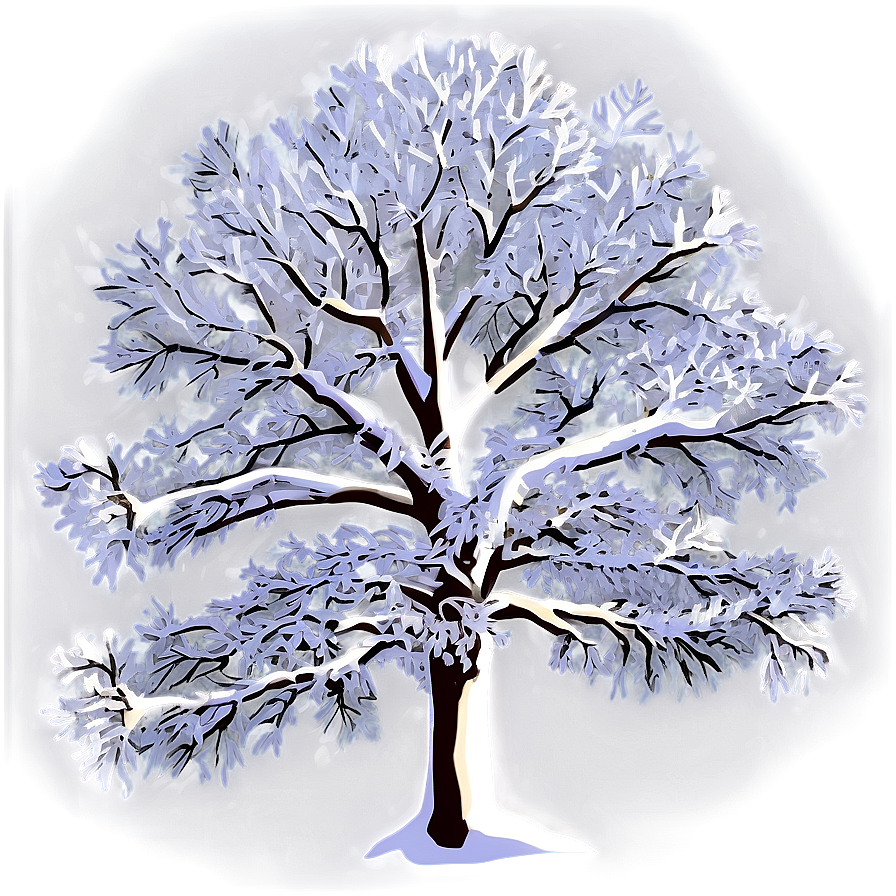 Snowy Tree Sunset Png Qkq