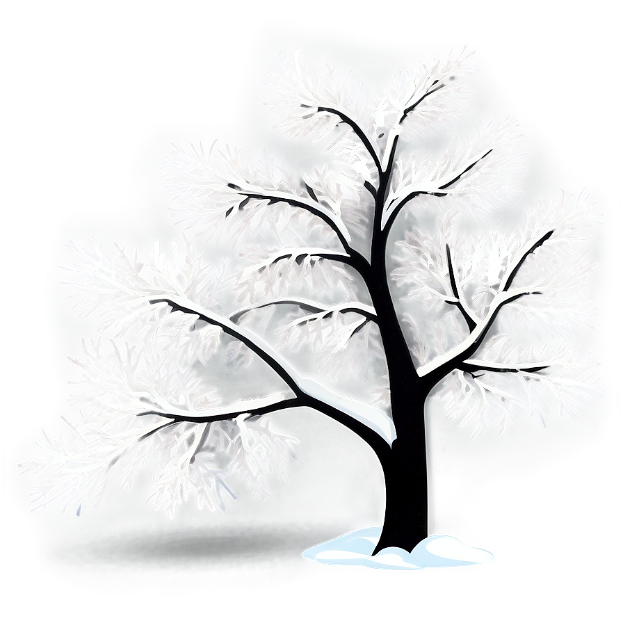 Snowy Tree With Birds Png 15