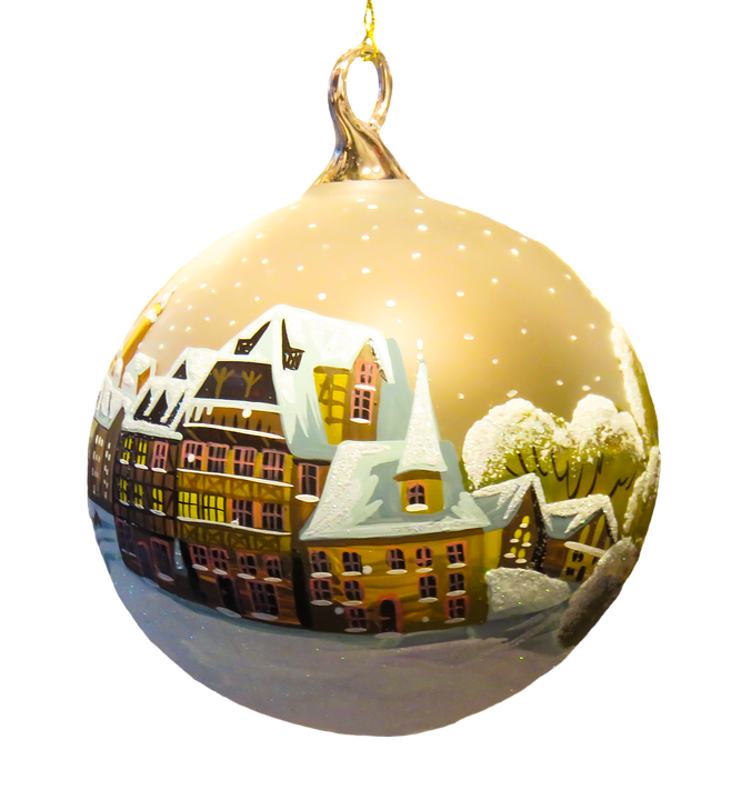 Snowy Village Christmas Ornament