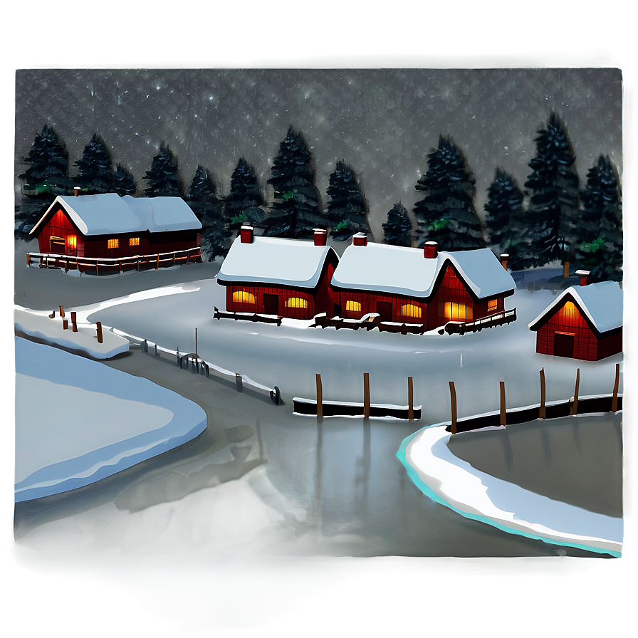 Snowy Village Transparent Png Nxl28