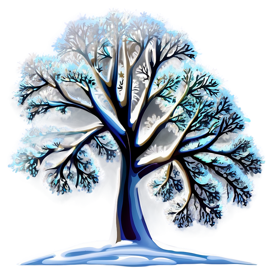 Snowy White Tree Graphic Png Ilp