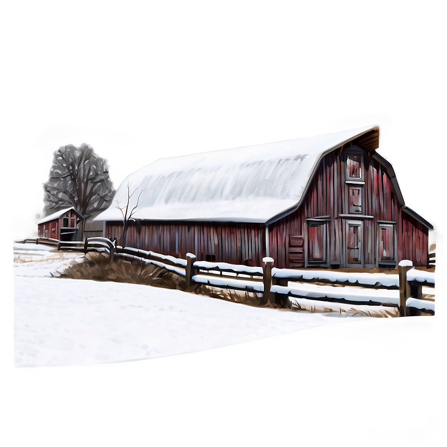 Snowy Winter Barn Png Kfb