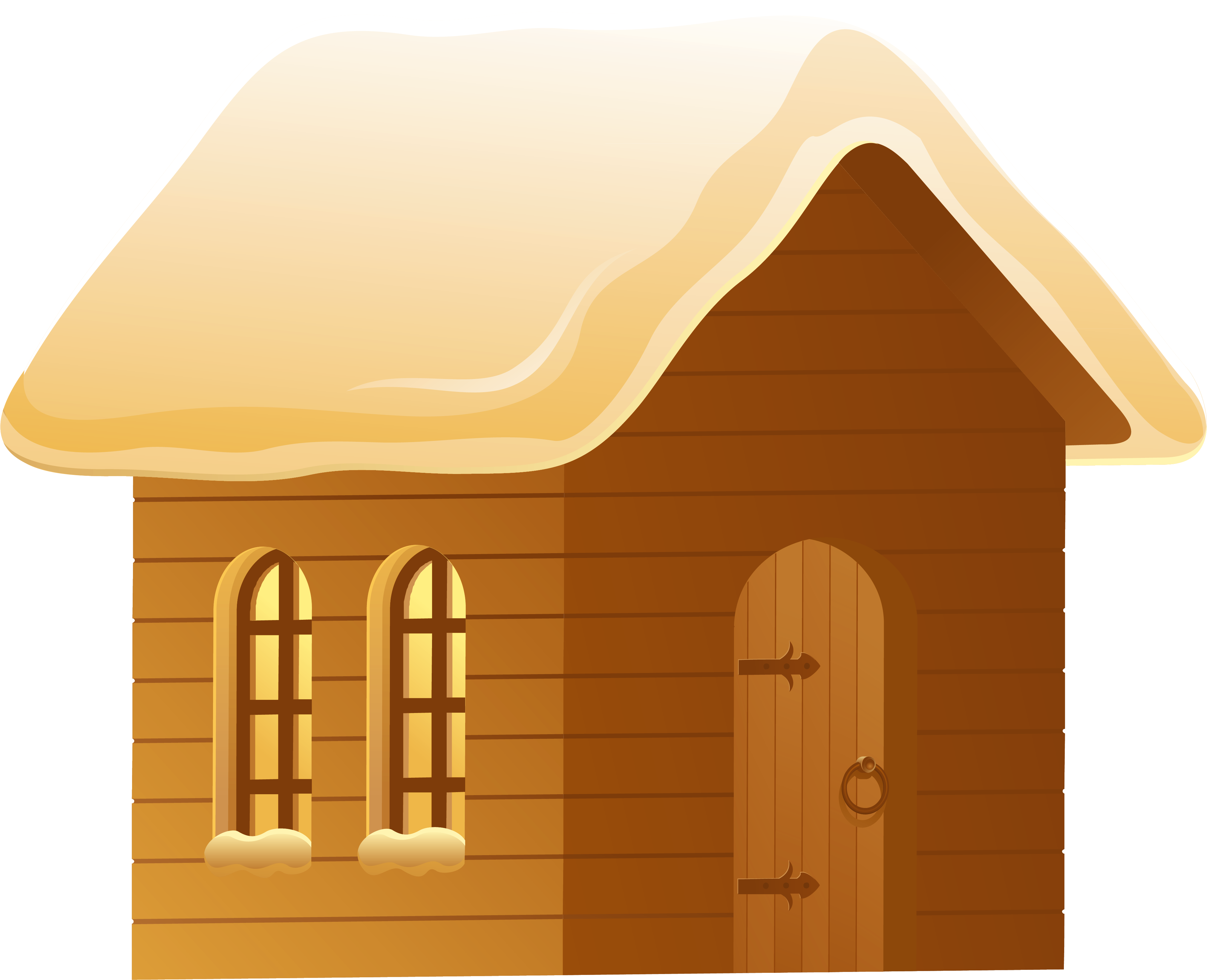 Snowy Wooden House Clipart