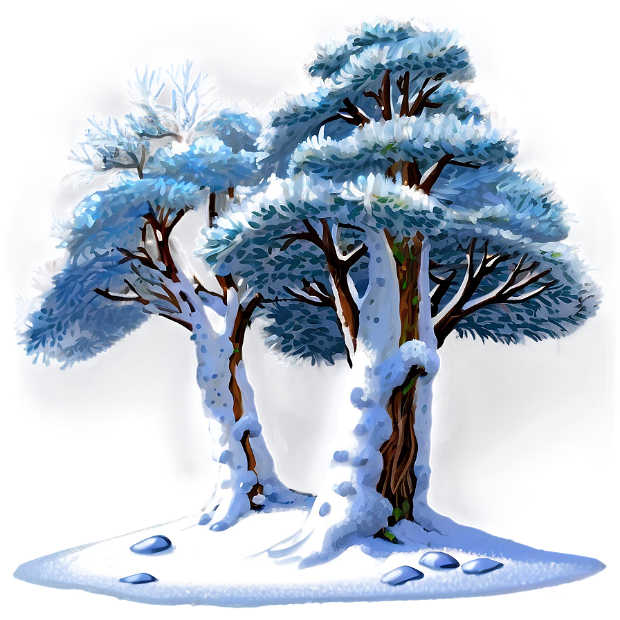 Snowy Woodland Trees Png 87