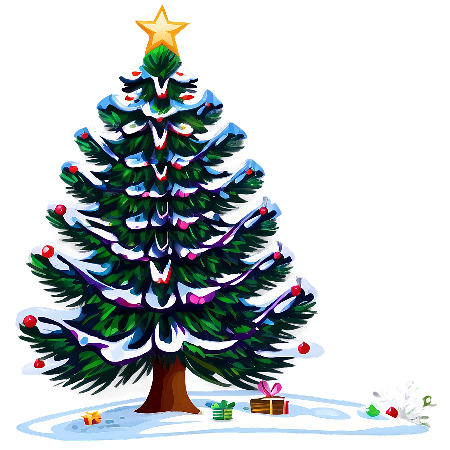 Snug Christmas Tree Art Png Lfp