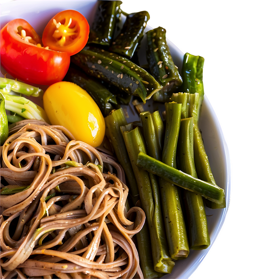 Soba Noodles With Vegetables Png Blq3