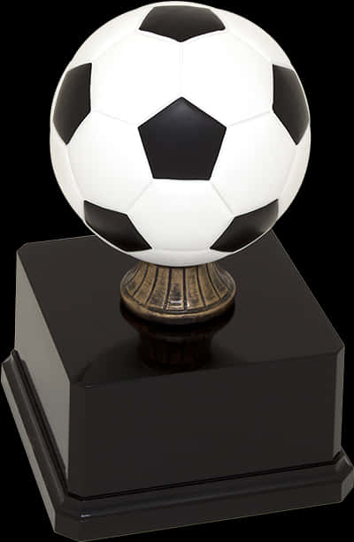 Soccer Ball Trophyon Black Pedestal