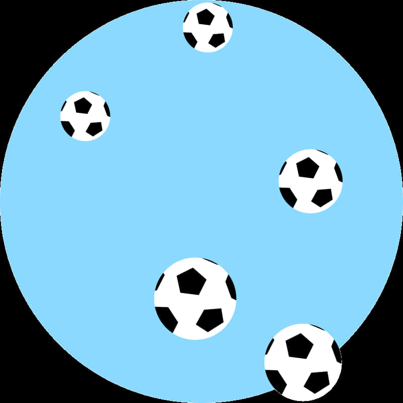 Soccer Ballson Blue Background