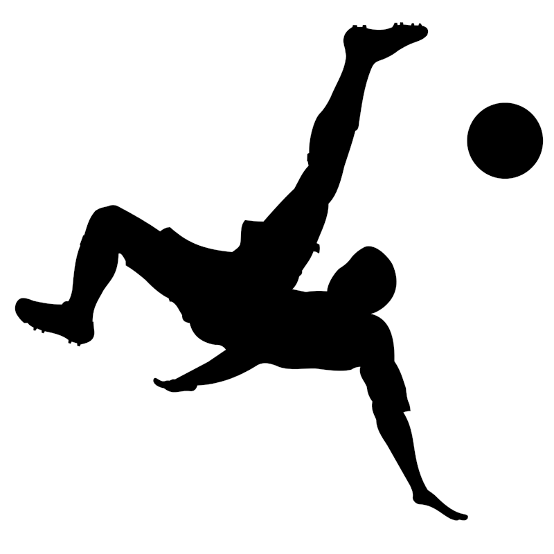 Soccer Player Bicycle Kick Silhouette