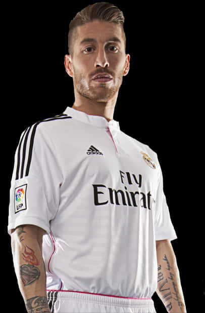 Soccer_ Player_in_ Real_ Madrid_ Kit