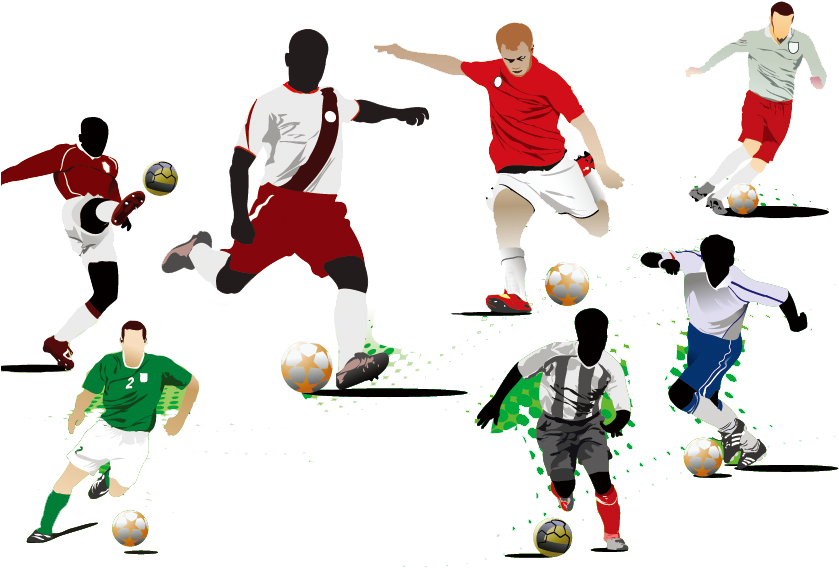 Soccer Players Action Collage