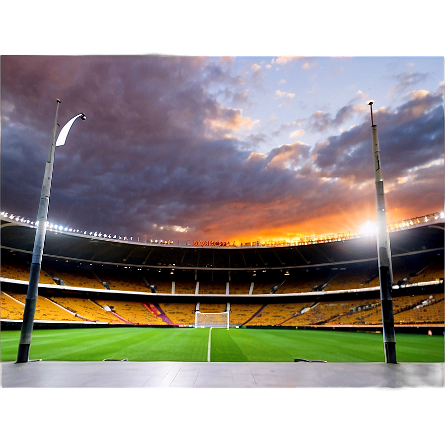 Soccer Stadium Sunset Silhouette Png 06252024