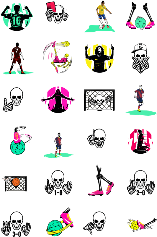 Soccer Themed Skull Emojis